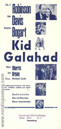 Kid Galahad 1937 movie poster Edward G Robinson Bette Davis Humphrey Bogart Michael Curtiz Boxing Film Noir