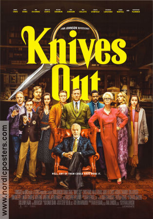 Knives Out 2019 movie poster Daniel Craig Chris Evans Ana de Armas Jamie Lee Curtis Don Johnson Toni Collette Christopher Plummer Rian Johnson