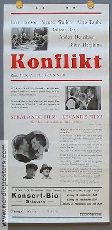 Konflikt 1937 movie poster Lars Hanson Aino Taube