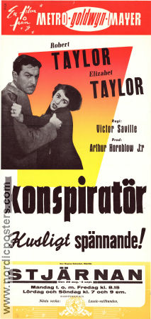 Konspiratör 1949 poster Elizabeth Taylor Robert Taylor Robert Flemyng Victor Saville