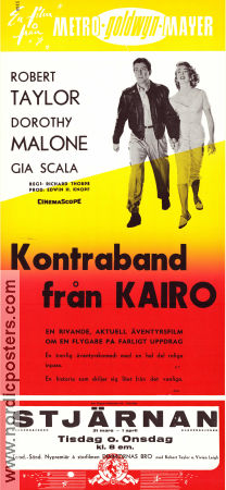 Kontraband från Kairo 1957 poster Robert Taylor Dorothy Malone Gia Scala Richard Thorpe Film Noir