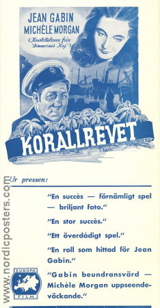 Korallrevet 1939 poster Jean Gabin Michele Morgan Saturnin Fabre Maurice Gleize