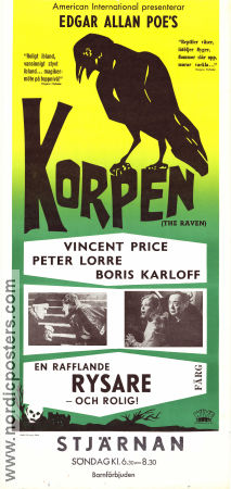 Korpen 1963 poster Boris Karloff Vincent Price Jack Nicholson Peter Lorre Roger Corman