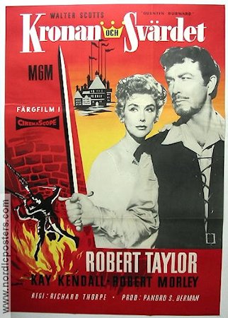 Quentin Durward 1956 movie poster Robert Taylor Adventure and matine