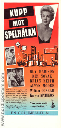 Kupp mot spelhålan 1955 poster Guy Madison Kim Novak Brian Keith Gambling Film Noir