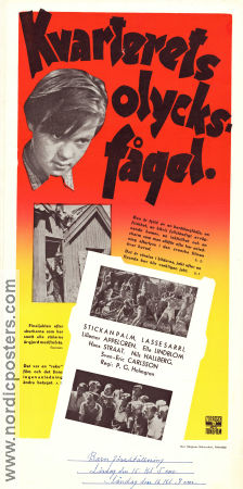 Kvarterets olycksfågel 1947 poster Stickan Palm Lasse Sarri Nils Hallberg Per G Holmgren Barn