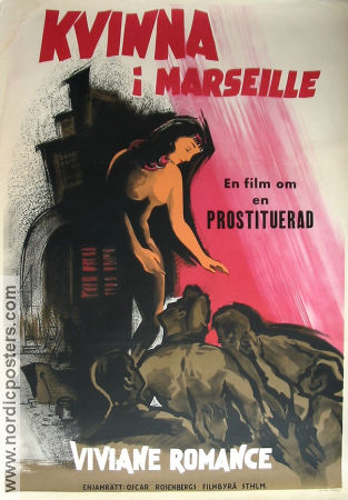 Kvinna i Marseille 1949 poster Viviane Romance Marcel Dalio Jean-Pierre Grenier Raymond Bernard Damer Konstaffischer