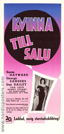 Kvinna till salu 1951 poster Susan Hayward Dan Dailey George Sanders Michael Gordon