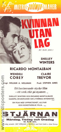 Kvinnan utan lag 1952 poster Shelley Winters Ricardo Montalban Wendell Corey William A Wellman