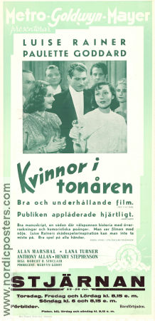 Kvinnor i tonåren 1938 poster Luise Rainer Paulette Goddard Alan Marshal Robert B Sinclair