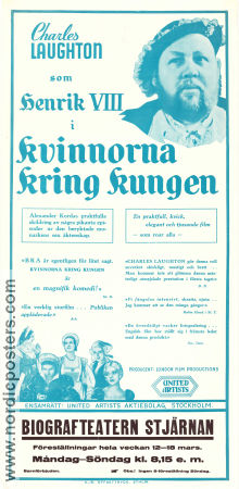 Kvinnorna kring kungen 1933 poster Charles Laughton Robert Donat Franklin Dyall Alexander Korda