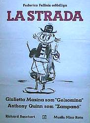 La strada 1954 movie poster Giulietta Masina Anthony Quinn Richard Basehart Federico Fellini