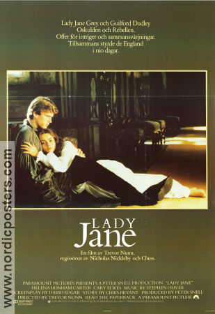 Lady Jane 1986 movie poster Helena Bonham Carter Cary Elwes Trevor Nunn