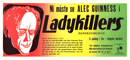 The Ladykillers 1955 movie poster Alec Guinness Peter Sellers Cecil Parker Herbert Lom Alexander Mackendrick