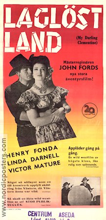 My Darling Clementine 1947 movie poster Henry Fonda Linda Darnell John Ford