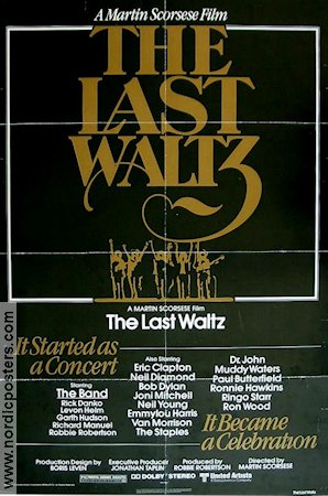 The Last Waltz 1979 movie poster The Band Martin Scorsese Rock and pop Documentaries