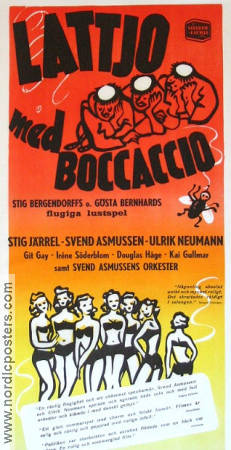 Lattjo med Boccaccio 1949 movie poster Stig Järrel Git Gay Gösta Bernhard Find more: Revy