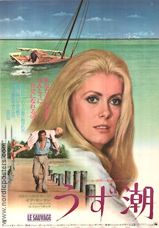 Le Sauvage 1975 movie poster Catherine Deneuve Yves Montand