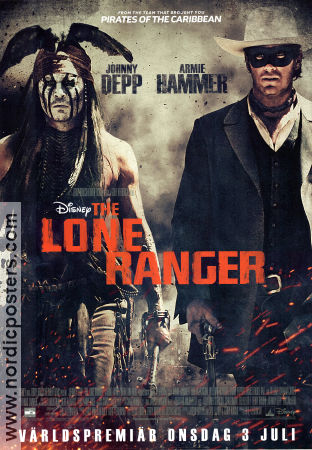 The Lone Ranger 2013 movie poster Johnny Depp Armie Hammer Gore Verbinski From comics