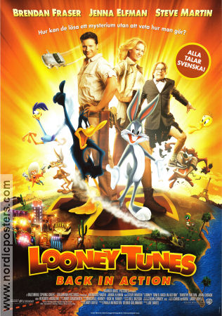 Looney Tunes: Back in Action 2003 movie poster Brendan Fraser Jenna Elfman Snurre Sprätt Joe Dante Animation