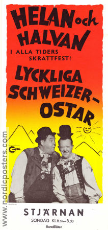 Swiss Miss 1938 movie poster Laurel and Hardy Helan och Halvan Stan Laurel Oliver Hardy Grete Natzler John G Blystone Musicals