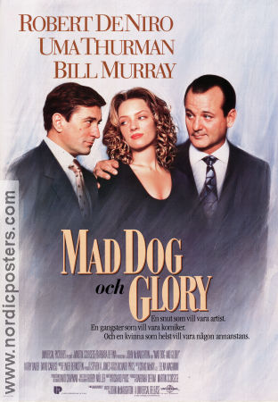 Mad Dog and Glory 1992 movie poster Robert De Niro Bill Murray Uma Thurman John McNaughton