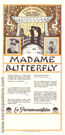 Madame Butterfly 1932 movie poster Cary Grant Sylvia Sidney Charles Ruggles Marion Gering