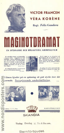 Maginotdramat 1937 poster Victor Francen Véra Korene Jacques Baumer Felix Gandéra