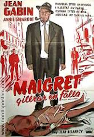 Maigret gillrar en fälla 1958 poster Jean Gabin Annie Girardot Olivier Hussenot Jean Delannoy Hitta mer: Maigret