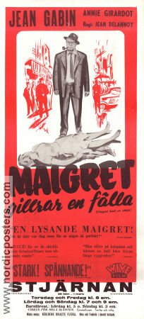 Maigret gillrar en fälla 1958 poster Jean Gabin Annie Girardot Olivier Hussenot Jean Delannoy Hitta mer: Maigret