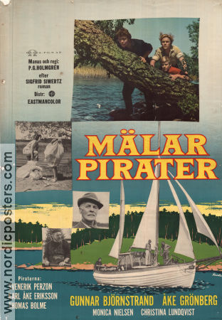 Mälarpirater 1959 movie poster Gunnar Björnstrand Åke Grönberg Thomas Bolme Per G Holmgren Ships and navy Skärgård