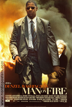 Man on Fire 2004 poster Denzel Washington Christopher Walken Dakota Fanning Tony Scott Glasögon Barn