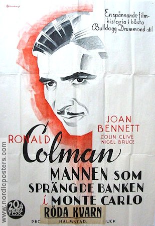 The Man Who Broke the Bank at Monte Carlo 1936 movie poster Ronald Colman Gambling