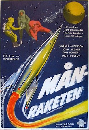Destination Moon 1950 movie poster John Archer Spaceships