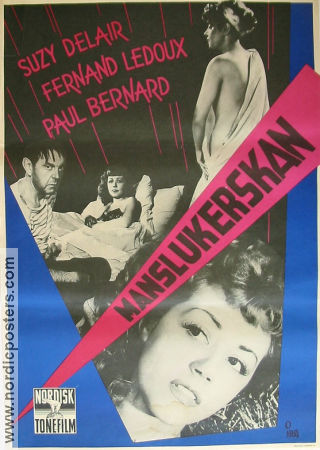 Manslukerskan 1949 poster Suzy Delair Fernand Ledoux Paul Bernard Jean Grémillon Damer