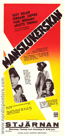 Manslukerskan 1949 poster Suzy Delair Fernand Ledoux Paul Bernard Jean Grémillon Damer