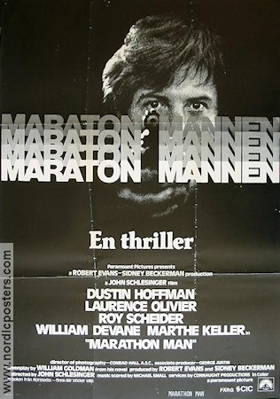 Marathon Man 1976 movie poster Dustin Hoffman Laurence Olivier Roy Scheider John Schlesinger