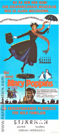 Mary Poppins 1964 poster Julie Andrews Dick Van Dyke David Tomlinson Robert Stevenson Musikaler