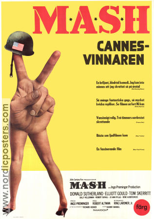 MASH 1970 movie poster Donald Sutherland Elliott Gould Tom Skerritt Robert Altman