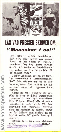 Massaker i sol 1966 poster George Ardisson Frank Wolff Evi Marandi Sergio Sollima Agenter