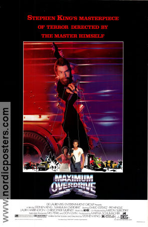 Maximum Overdrive 1986 poster Emilio Estevez Stephen King