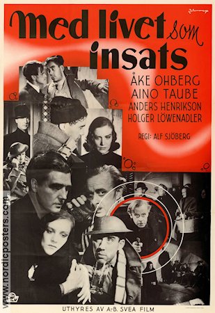 Med livet som insats 1940 movie poster Åke Ohberg Aino Taube Anders Henrikson Alf Sjöberg