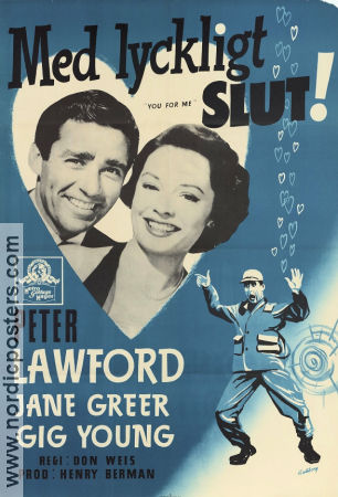 You for Me 1952 movie poster Peter Lawford Jane Greer Don Weis