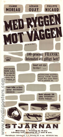 Med ryggen mot väggen 1958 poster Jeanne Moreau Gérard Oury Philippe Nicaud Edouard Molinaro