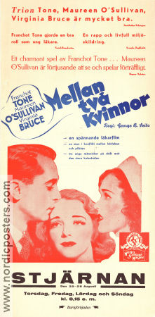 Mellan två kvinnor 1937 poster Franchot Tone Maureen O´Sullivan Virginia Bruce George B Seitz