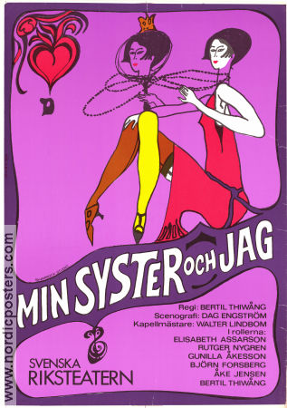 Min syster och jag 1970 poster Elisabeth Assarson Rutger Nygren Bertil Thiwång Find more: Theater Artistic posters