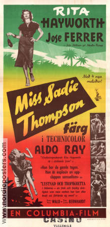 Miss Sadie Thompson 1954 movie poster Rita Hayworth José Ferrer Aldo Ray Curtis Bernhardt