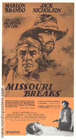 Missouri Breaks 1977 poster Marlon Brando Arthur Penn