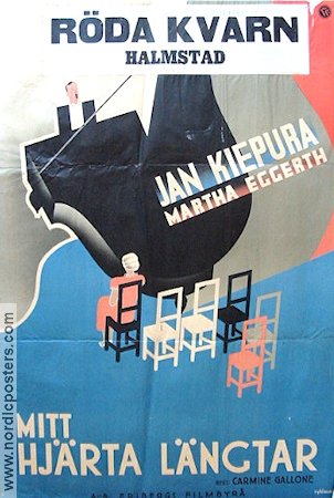 Mitt hjärta längtar 1935 movie poster Jan Kiepura Art Deco