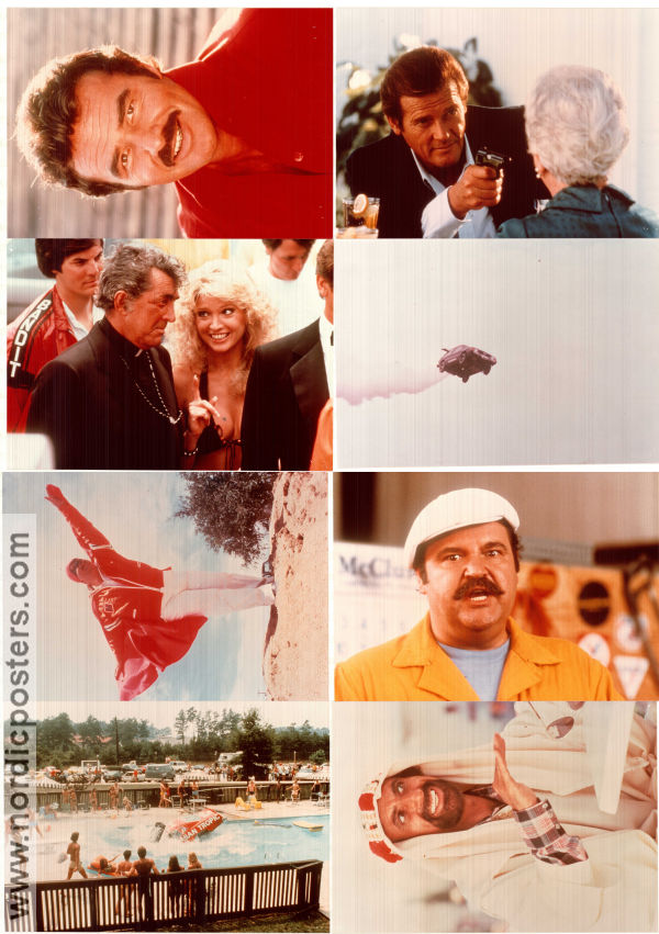 The Cannonball Run 1981 lobby card set Burt Reynolds Roger Moore Farrah Fawcett Sammy Davis Jr Dean Martin Hal Needham Cars and racing